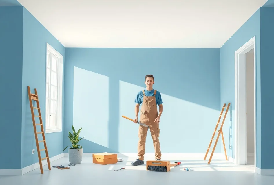 Intérieur rénové après travaux de peinture à Vitré