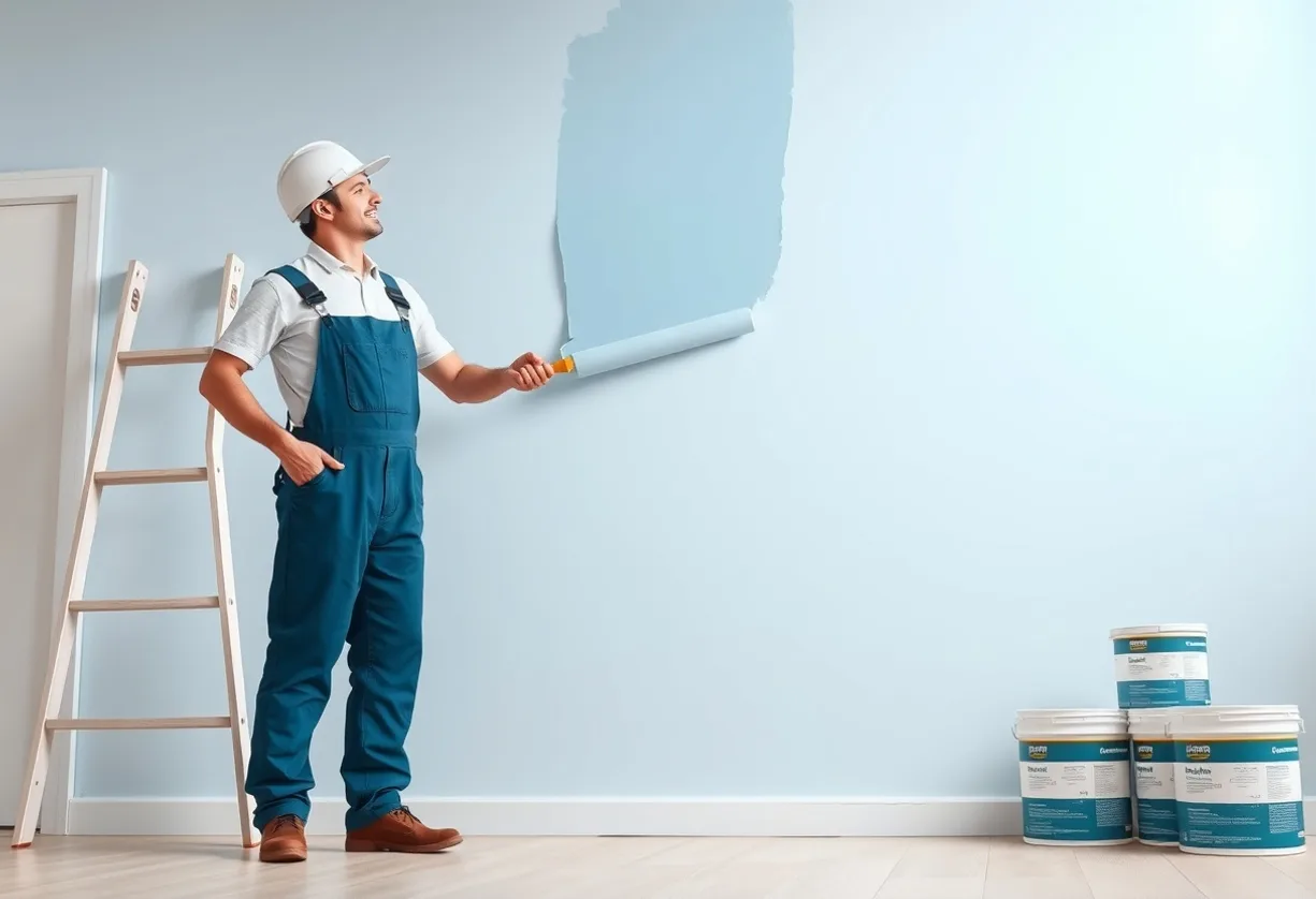 Peintre Vitré 35500 en intervention sur un chantier